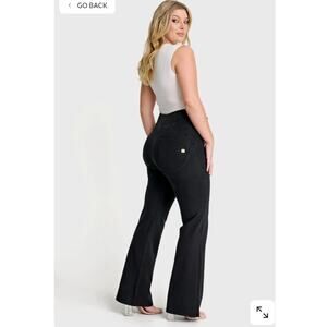 Freddy WR.UP High Rise Flare Pants Size 4 Black Sculpting Lift Fit Minimalist